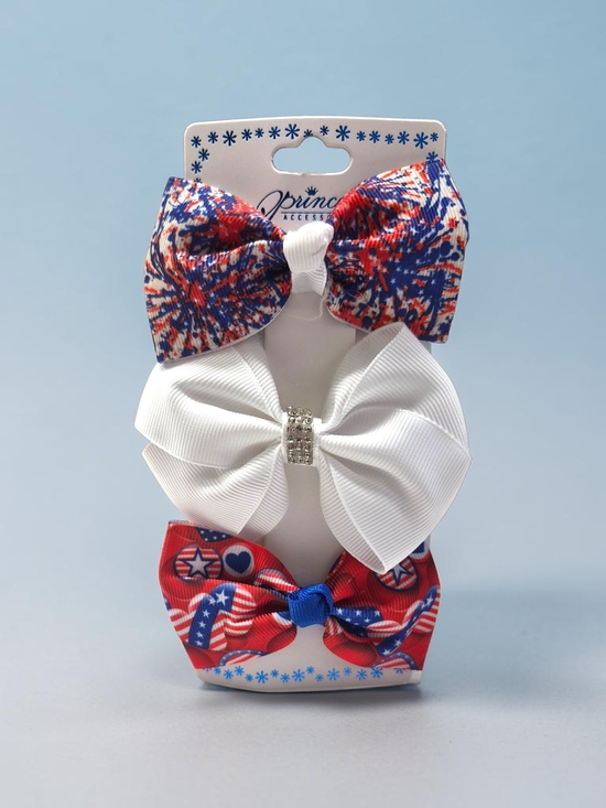 Other - Patriotic Grosgrain Bow Trio - Red, White & Blue